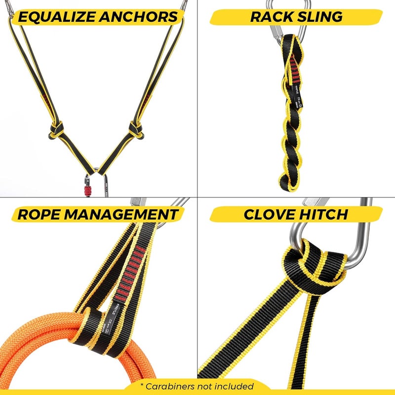 VFKENA 20MM Nylon Climbing Sling Runner 23KN CE2008/EN566 Rock Climbing Webbing Straps for Rock Climbing, Rappelling, Swing, Yoga Hammock etc - Image 5